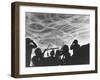 Alerted GIs of M 51 Anti Aircraft Battery Silhouetted Against German-M^s^ Kelly-Framed Photographic Print