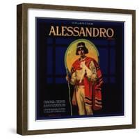 Alessandro Brand - Owensmouth, California - Citrus Crate Label-Lantern Press-Framed Art Print