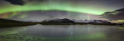 Iceland, South Iceland , Aurora Borealis in Jokulsarlon Lagoon-Alessandro Carboni-Photographic Print