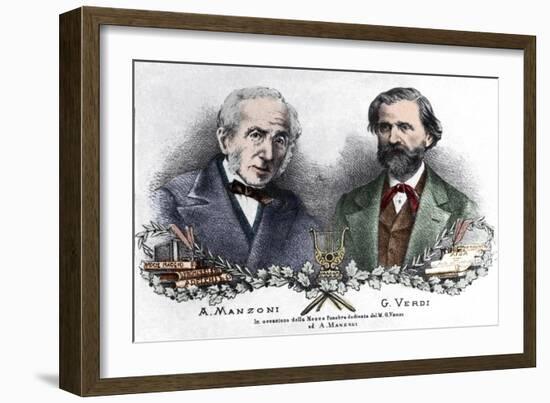 Alessandro Manzoni and Giuseppe Verdi on the occasion of the Messa da Requiem-Italian School-Framed Giclee Print