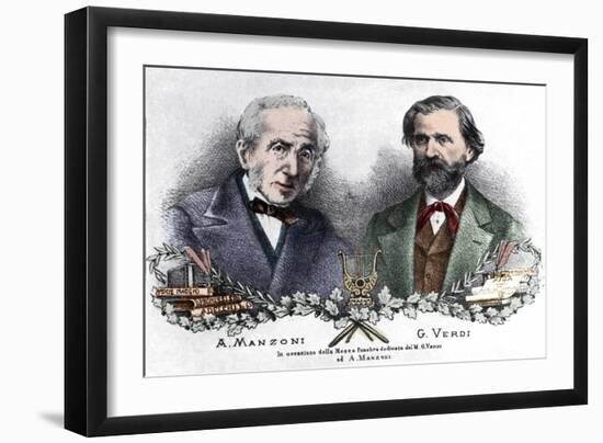 Alessandro Manzoni and Giuseppe Verdi on the occasion of the Messa da Requiem-Italian School-Framed Giclee Print