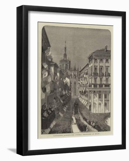 Alessandro Manzoni, the Funeral Procession at Milan-null-Framed Giclee Print