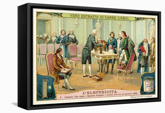 Alessandro Volta Explaining the Principle of His Battery to Napoleon Bonaparte, 1800-null-Framed Stretched Canvas