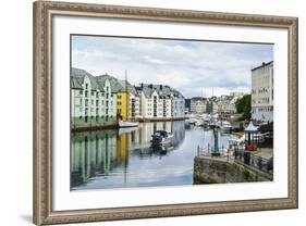 Alesund, Noted for its Art Nouveau Achitecture, Norway, Scandinavia, Europe-Amanda Hall-Framed Photographic Print