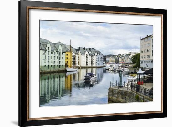 Alesund, Noted for its Art Nouveau Achitecture, Norway, Scandinavia, Europe-Amanda Hall-Framed Photographic Print