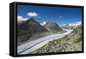 Aletsch Glacier, Eggishorn, Fiesch, Switzerland, Valais-Frank Fleischmann-Framed Stretched Canvas