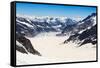 Aletsch Glacier View from the Jungfraujoch, Switzerland-pattarastock-Framed Stretched Canvas