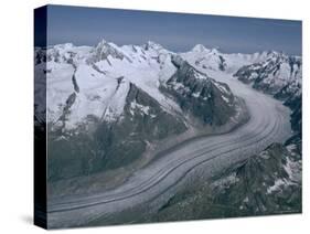 Aletschglacier, Bernese Alps from South, Switzerland-Ursula Gahwiler-Stretched Canvas