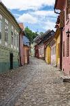 Narrow Street in Sighisoara-alex_bendea-Framed Stretched Canvas