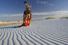 Native American in Full Regalia, White Sands National Monument, New Mexico, USA Mr-Alex Heeb-Framed Stretched Canvas