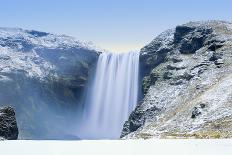 Skogafoss Waterfall in snow, Iceland, Polar Regions-Alex Robinson-Photographic Print