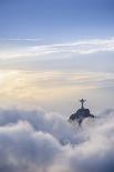 The Christ Statue (Cristo Redentor) on the summit of Corcovado mountain in a sea of clouds-Alex Robinson-Photographic Print