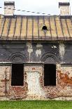 Facade of Old Abandoned House with Dark Windows in Slovakia-alexabelov-Framed Photographic Print
