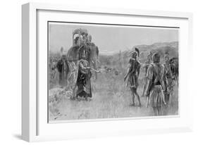 Alexander Accepts the Surrender of Porus King of the Pauravas-Andre Castaigne-Framed Photographic Print