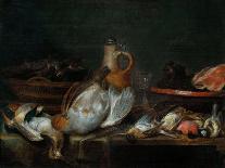 Still Life with Fish, Oysters and a Cat-Alexander Adriaenssen-Stretched Canvas