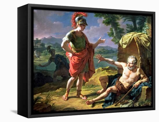 Alexander and Diogenes, 1818-Nicolas Andre Monsiau-Framed Stretched Canvas