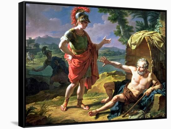 Alexander and Diogenes, 1818-Nicolas Andre Monsiau-Framed Stretched Canvas