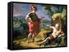 Alexander and Diogenes, 1818-Nicolas Andre Monsiau-Framed Stretched Canvas