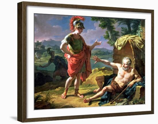 Alexander and Diogenes, 1818-Nicolas Andre Monsiau-Framed Giclee Print