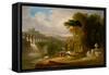 Alexander and Diogenes (Oil on Board)-John Martin-Framed Stretched Canvas