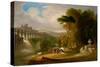 Alexander and Diogenes (Oil on Board)-John Martin-Stretched Canvas