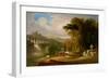 Alexander and Diogenes (Oil on Board)-John Martin-Framed Giclee Print