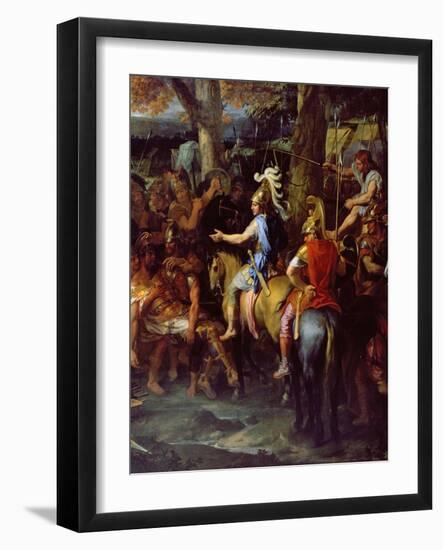 Alexander and Porus at the Battle of Hydaspes, c.1673-Charles Le Brun-Framed Giclee Print