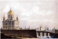 The Cathedral of Christ the Saviour with View of the Moscow Kremlin, 1836-1837-Alexander Andreyevich Thon-Giclee Print