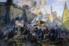The Russian Army Capturing Narva on May 11, 1558, 1956-Alexander Blinkov-Framed Stretched Canvas