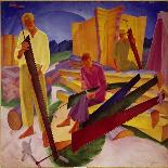 Two Carpenters, 1927-Alexander Bogomasov-Mounted Giclee Print