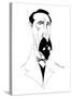 Alexander Borodin, Russian composer , b/w caricature, 2010 by Neale Osborne-Neale Osborne-Stretched Canvas