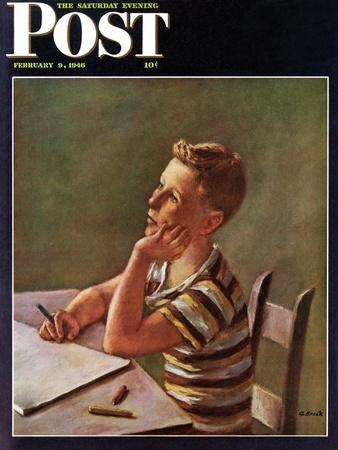 "Future Author," Saturday Evening Post Cover, February 9, 1946