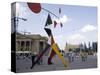 Alexander Calder's Mobile Statue, and People on Konigstrasse, (King Street), Stuttgart-Yadid Levy-Stretched Canvas