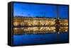 Alexander Column and the Hermitage, Winter Palace, Palace Square, St. Petersburg, Russia-Gavin Hellier-Framed Stretched Canvas