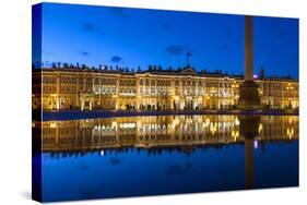 Alexander Column and the Hermitage, Winter Palace, Palace Square, St. Petersburg, Russia-Gavin Hellier-Stretched Canvas