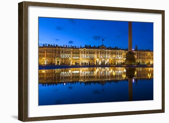 Alexander Column and the Hermitage, Winter Palace, Palace Square, St. Petersburg, Russia-Gavin Hellier-Framed Photographic Print