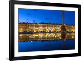 Alexander Column and the Hermitage, Winter Palace, Palace Square, St. Petersburg, Russia-Gavin Hellier-Framed Photographic Print
