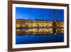 Alexander Column and the Hermitage, Winter Palace, Palace Square, St. Petersburg, Russia-Gavin Hellier-Framed Photographic Print