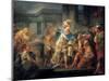 Alexander Cuts the Gordian Knot, Late 18th/Early 19th Century-Jean Simon Berthelemy-Mounted Giclee Print