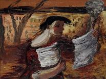 Woman with Leaflets, 1933-Alexander Davidovich Drevin-Giclee Print