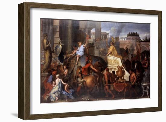 Alexander Entering Babylon (The Triumph of Alexander the Grea)-Charles Le Brun-Framed Giclee Print