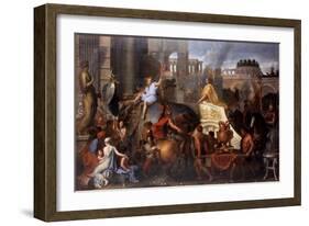 Alexander Entering Babylon (The Triumph of Alexander the Grea)-Charles Le Brun-Framed Giclee Print