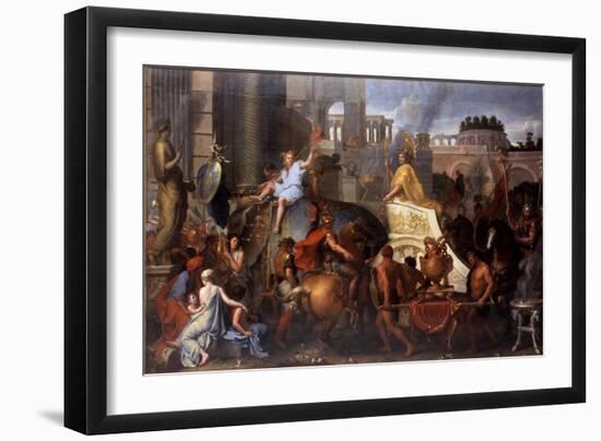 Alexander Entering Babylon (The Triumph of Alexander the Grea)-Charles Le Brun-Framed Giclee Print
