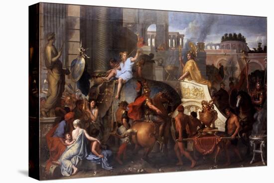 Alexander Entering Babylon (The Triumph of Alexander the Grea)-Charles Le Brun-Stretched Canvas