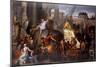 Alexander Entering Babylon (The Triumph of Alexander the Grea)-Charles Le Brun-Mounted Premium Giclee Print