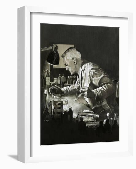 Alexander Fleming and the Discovery of Penicillin-Neville Dear-Framed Giclee Print