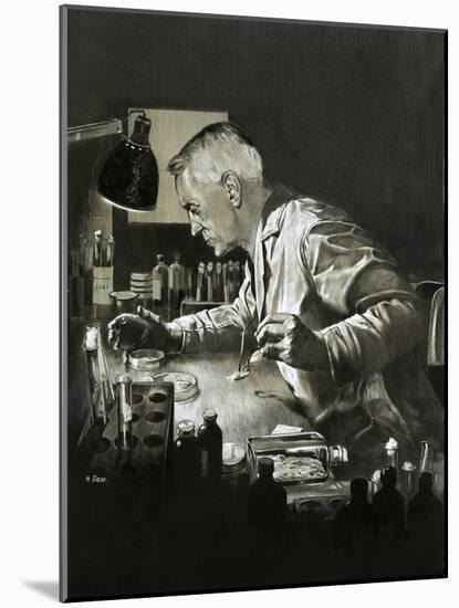 Alexander Fleming and the Discovery of Penicillin-Neville Dear-Mounted Giclee Print