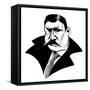 Alexander Glazunov, b/w caricature, 2010 by Neale Osborne-Neale Osborne-Framed Stretched Canvas