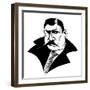 Alexander Glazunov, b/w caricature, 2010 by Neale Osborne-Neale Osborne-Framed Giclee Print