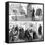 Alexander Graham Bell (1847-192), Scottish-Born American Inventor, 1877-null-Framed Stretched Canvas